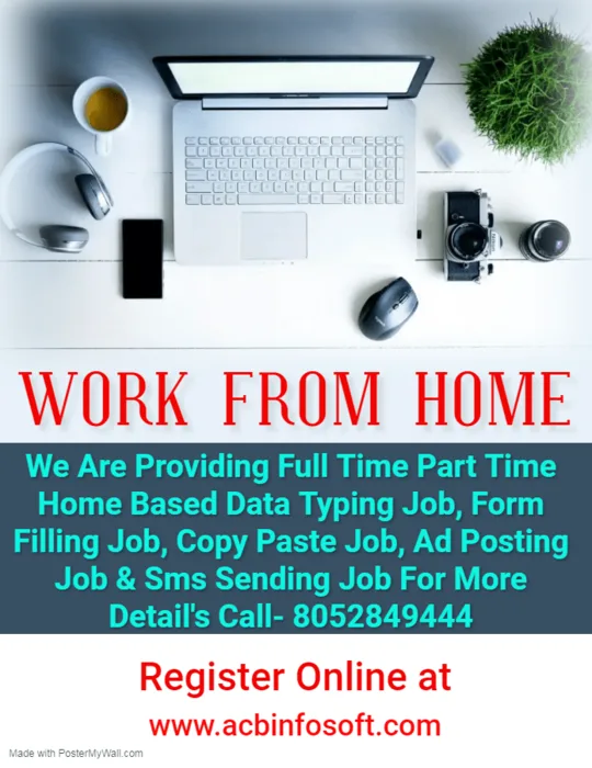 Home based computer typing job, home based data entry operator, 