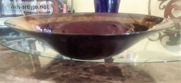 Red/gold glass plate/bowl centerpiece