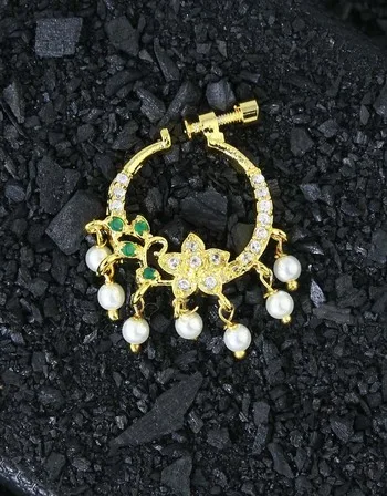 Glosy design collection of bridal nose ring online and reasonabl
