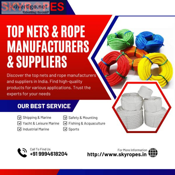 Top nets & rope manufacturers & suppliers in india