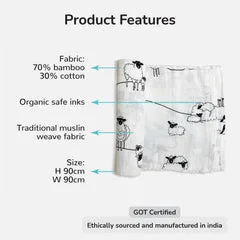 Buy organic bamboo baby swaddle online | tiny lane