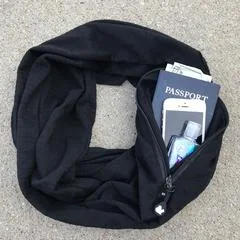 Women?s infinity scarf with zip pocket