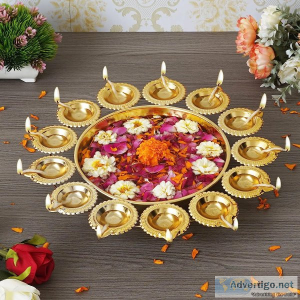 Webelkart round diya shape decorative urli bowl for home handcra