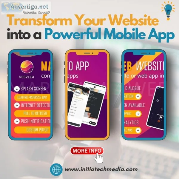 Transform your websites into a powerfull mobile apps