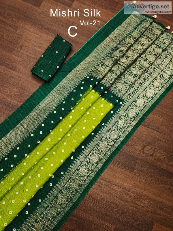 Kajuri crushed saree