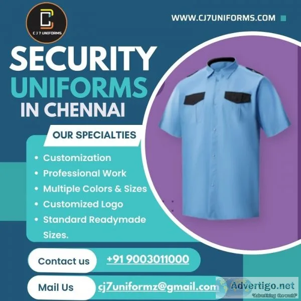 Security uniforms in chennai are offered by cj7 uniforms