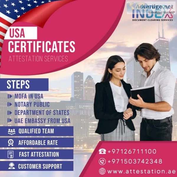 Us certificate attestation in abu dhabi