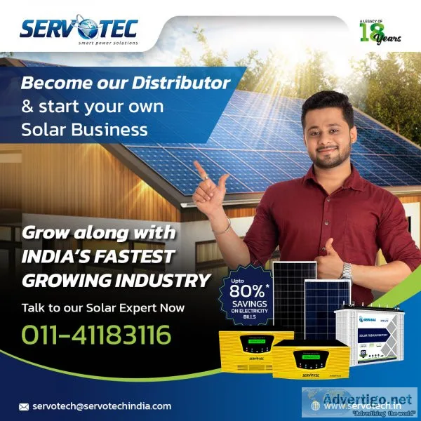 Servotech solar products distributorship