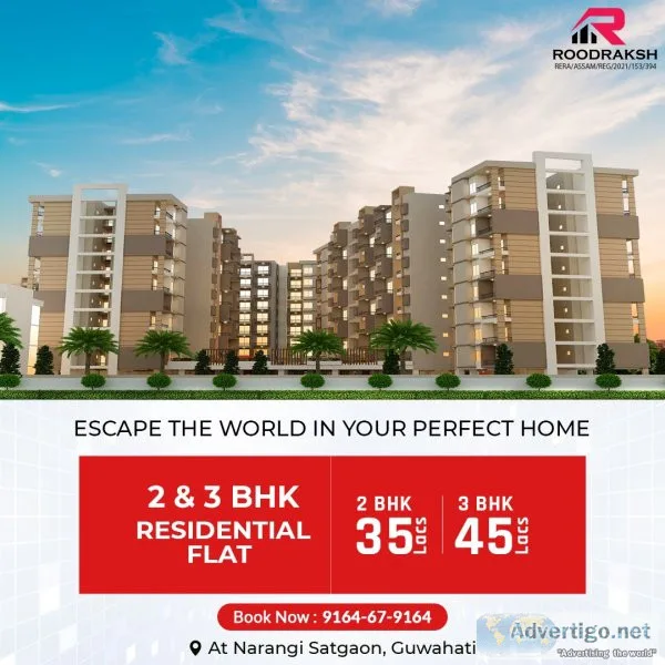 Buy 2 & 3 bhk affordable flats in guwahati by roodraksh group