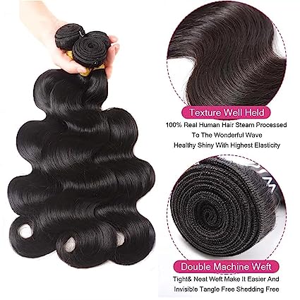 Brazilian virgin hair body wave 3 bundles