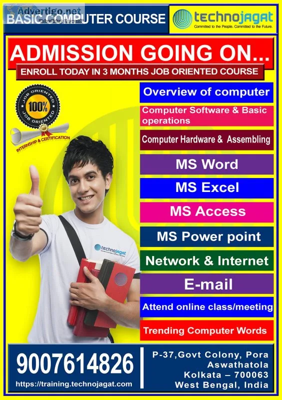join our Basic computer course in kolkata call 9007614826