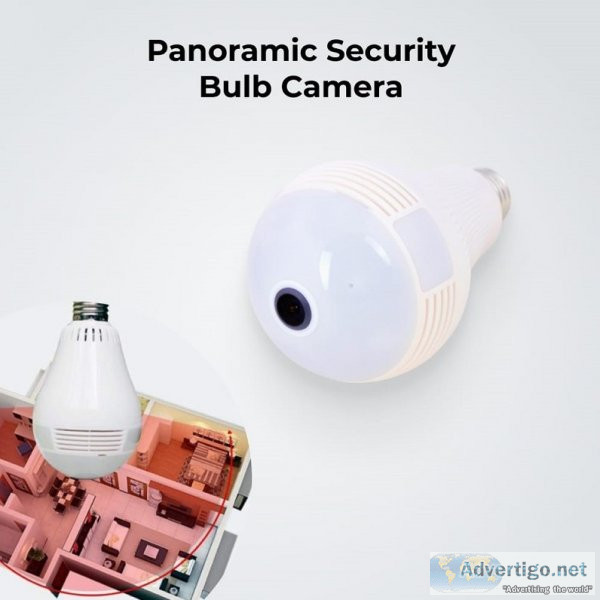 Panoramic security bulb camera