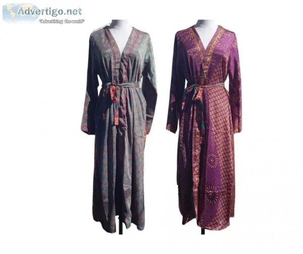 Kimonos longs en soie | kimono femme | robe kimono