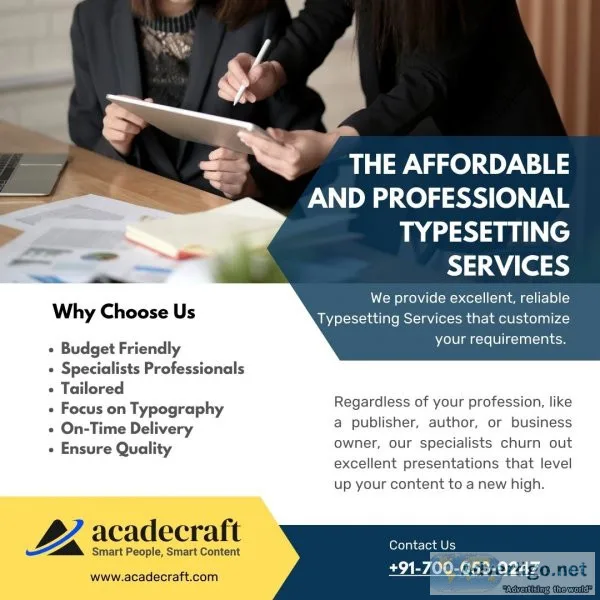 The affordable and professional typesetting services