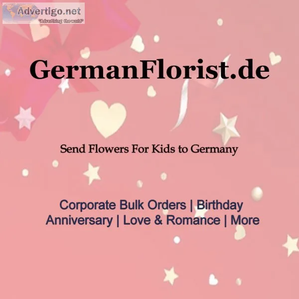Send colourful and fun flowers for kids to germany