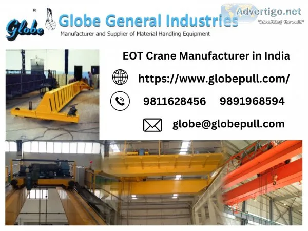 Eot crane manufacturer in delhi, india | globe pull