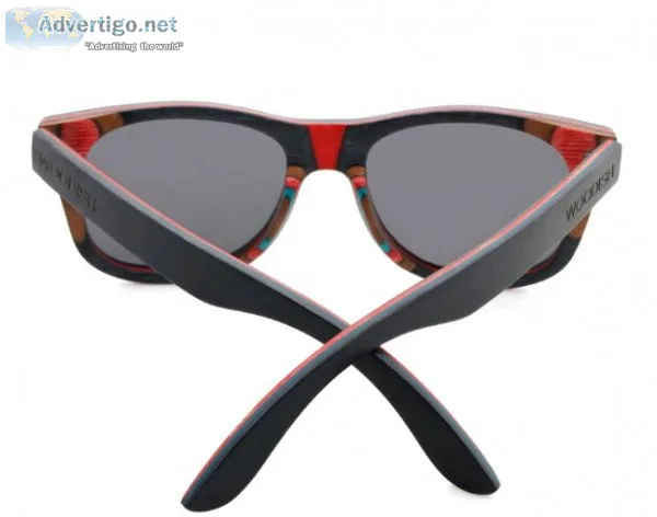 Gray lens polarized skateboard wood sunglasses for men