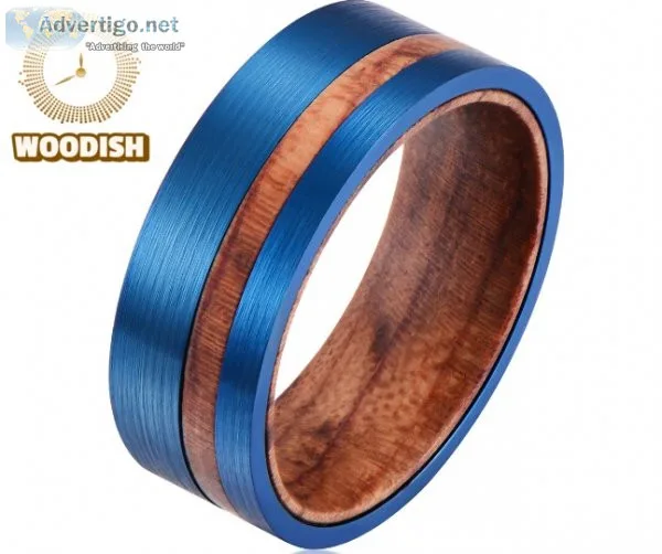 Men s tungsten ring - rose gold grovee brushed black tungsten