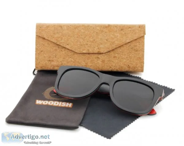 Gray lens polarized skateboard wood sunglasses for men
