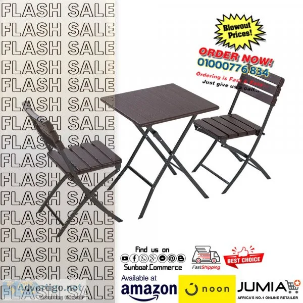 3-piece garden folding table and chairs set