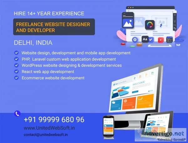 Hire best affordable web designer, developer freelancer from del