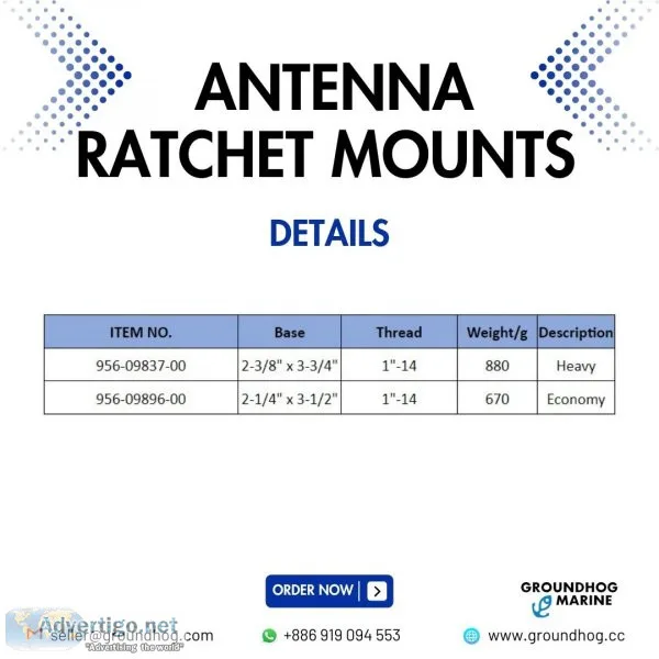 High quality marine boat antenna ratchet mount // stainless stee