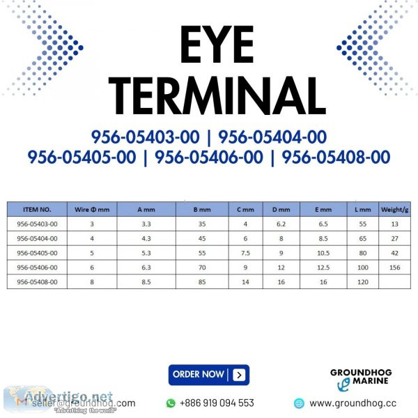 Boat eye terminal // marine boat eye terminal // stainless steel