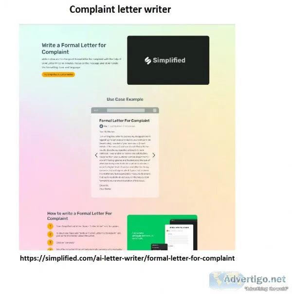 Essential components of a formal letter of complaint