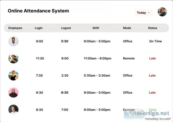 Flowace online attendance tracking