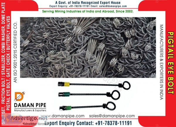 Pigtail eye bolt manufacturers exporters wholesale suppliers in 