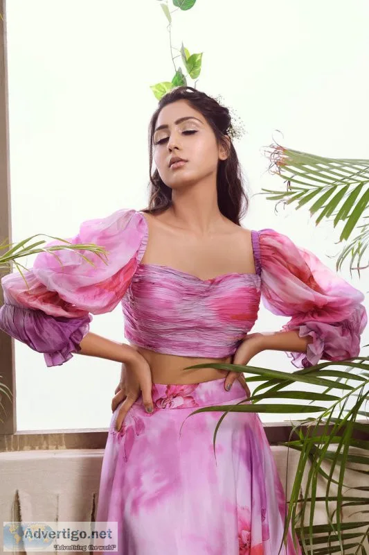 Pink habutai silk high-low skirt set - suruchi parakh