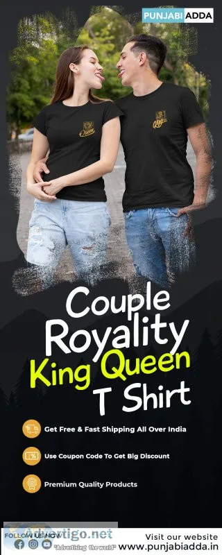 Royal couple king queen t shirt online at punjabi adda