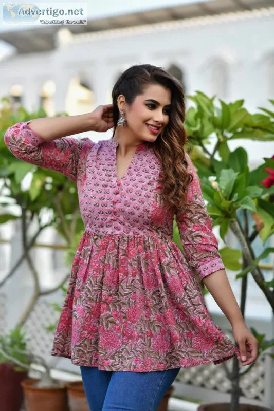 Choose short kurti for women designs online for women | jaipuri 