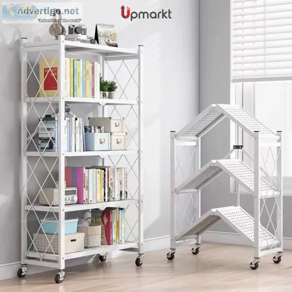 Buy foldable shelf rack for space-saving and storage solution | 
