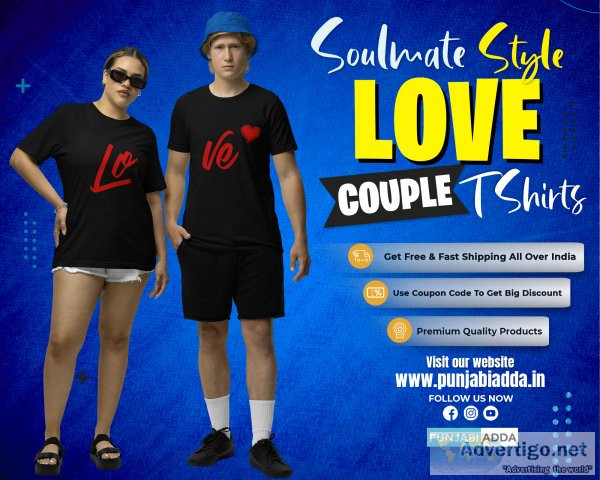 Passion partner love couple t shirts at punjabi adda