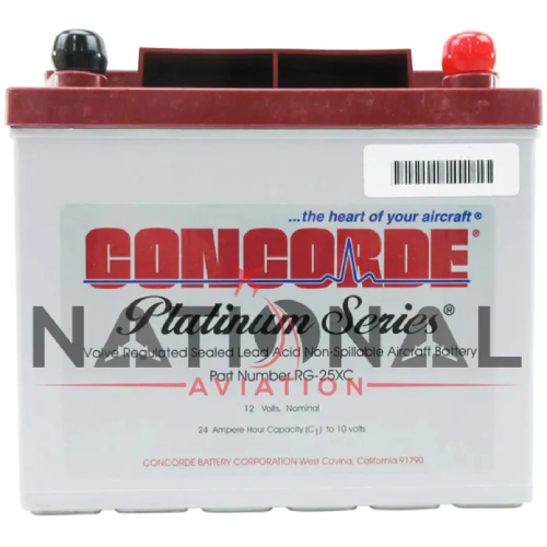 Concorde rg-25xc sealed lead acid aircraft battery