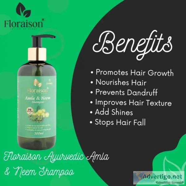 Floraison ayurvedic amla & neem shampoo 300ml for hair fall, str