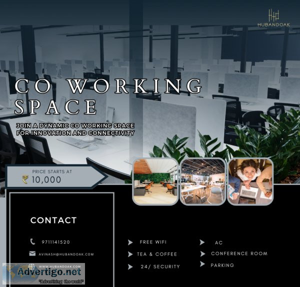 Shared workplace office space rent in delhi