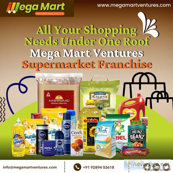 Supermarket franchise store opportunities offer by megamart vent