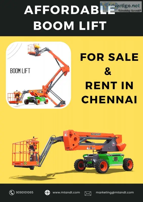 Affordable boom lift for sale & rent in chennai