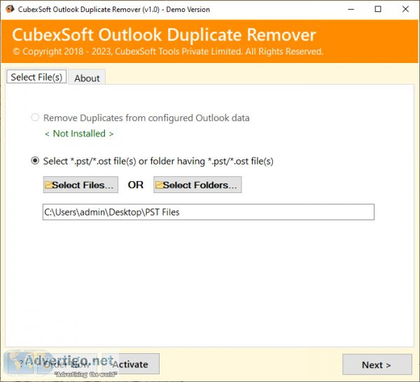 Cubexsoft outlook duplicate remover tool