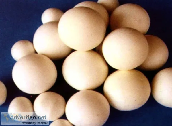 Inert ceramic balls for catalyst bed support media