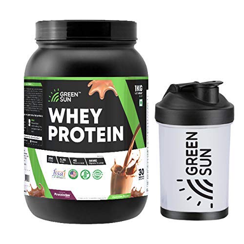 Green sun whey protein with free protein shaker | 1kg