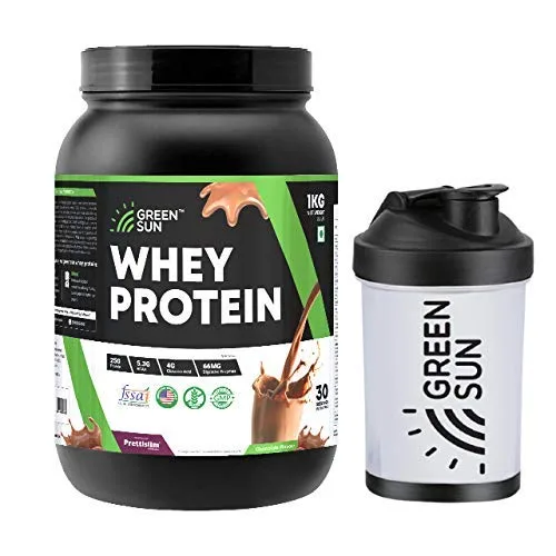 Green sun whey protein with free protein shaker | 1kg