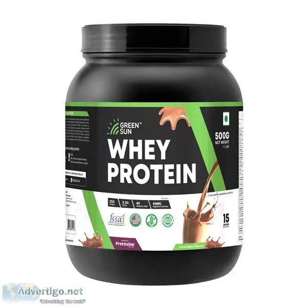 Green sun whey protein powder | 500 g | 25 gm protein per servin