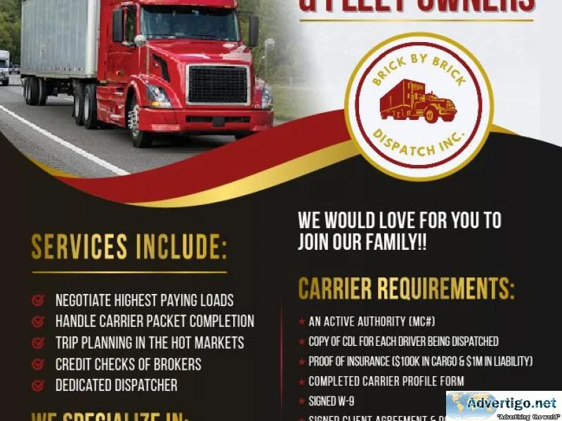 Looking to Dispatch for Owner Operators