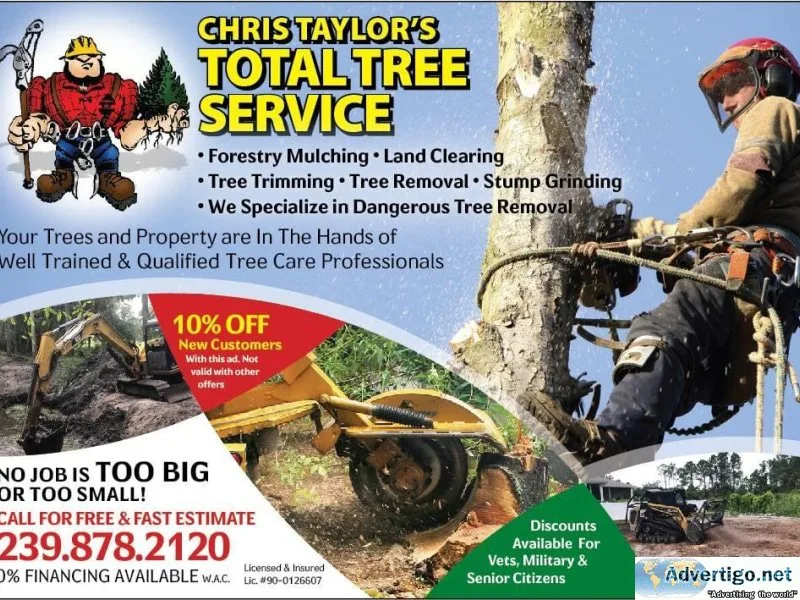 BUCKET TRUCK SERVICE TREE REMOVAL STUMP GRINDING LAND CLEARING