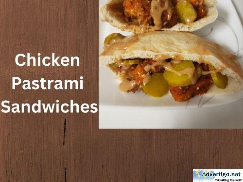 Chicken pastrami sandwiches