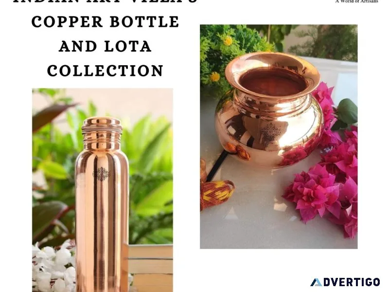 Indian art villa s copper bottle and lota collection