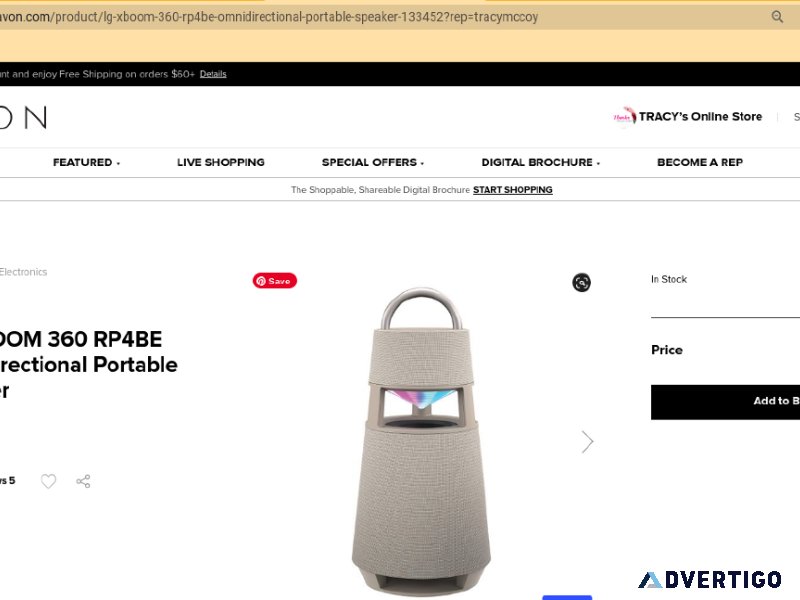 LG XBOOM 360 RP4BE Omnidirectional Portable Speaker 139-562